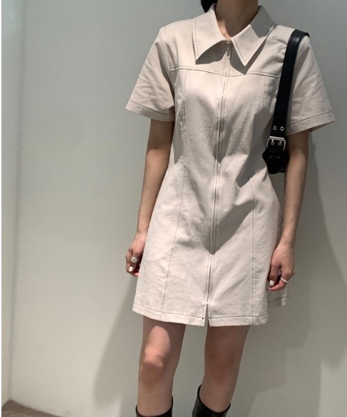 almo(アルモ)の「【LAMPOON】ステッチングワンピース(ワンピース・レディース・ブラック/アイボリー・FREE)」の7枚目の写真