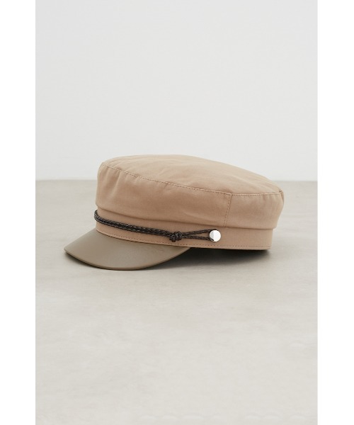 AZUL by moussy（アズールバイマウジー）の「アミコミロープコントラストキャスケット（キャスケット・レディース・ベージュ/ブラック・FREE）」の3枚目の写真