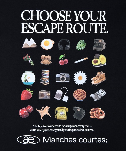 aeae(エーイーエーイー)の「Escape Route T-shirts(Tシャツ/カットソー・メンズ・ホワイト/ブラック・MEDIUM/LARGE)」の6枚目の写真
