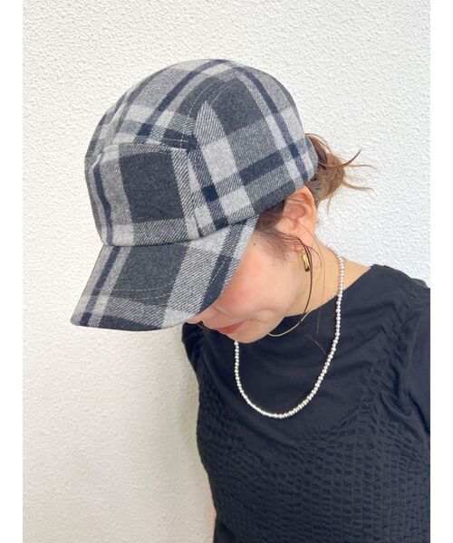 Ungrid（アングリッド）の「起毛チェックキャップ（キャップ・レディース・グレー/グリーン・FREE）」の4枚目の写真