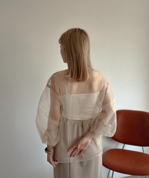 apres jour clair(アプレジュールクレア)の「【apres jour clair】オーガンジーブラウス【ZOZOTOWN限定アイテム】(シャツ/ブラウス・レディース・オレンジ/ライトベージュ/ブラック・X-LARGE/フリー)」の15枚目の写真