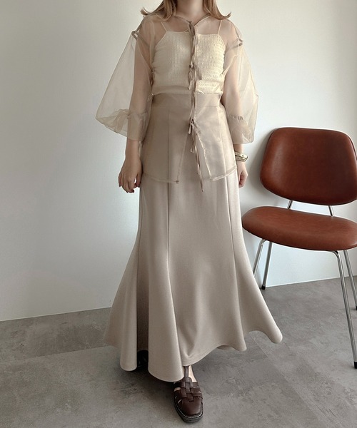 apres jour clair(アプレジュールクレア)の「【apres jour clair】オーガンジーブラウス【ZOZOTOWN限定アイテム】(シャツ/ブラウス・レディース・オレンジ/ライトベージュ/ブラック・X-LARGE/フリー)」の16枚目の写真