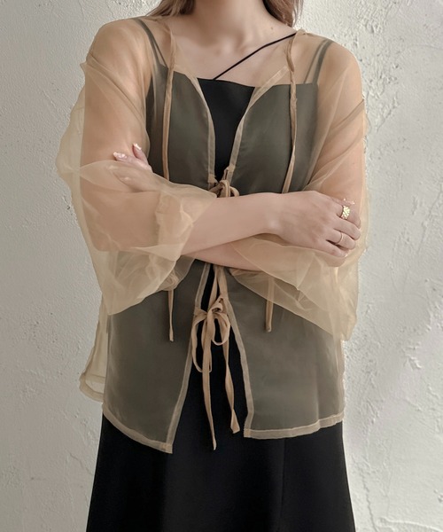apres jour clair(アプレジュールクレア)の「【apres jour clair】オーガンジーブラウス【ZOZOTOWN限定アイテム】(シャツ/ブラウス・レディース・オレンジ/ライトベージュ/ブラック・X-LARGE/フリー)」の17枚目の写真