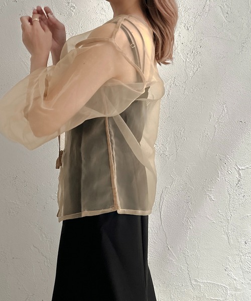 apres jour clair(アプレジュールクレア)の「【apres jour clair】オーガンジーブラウス【ZOZOTOWN限定アイテム】(シャツ/ブラウス・レディース・オレンジ/ライトベージュ/ブラック・X-LARGE/フリー)」の20枚目の写真