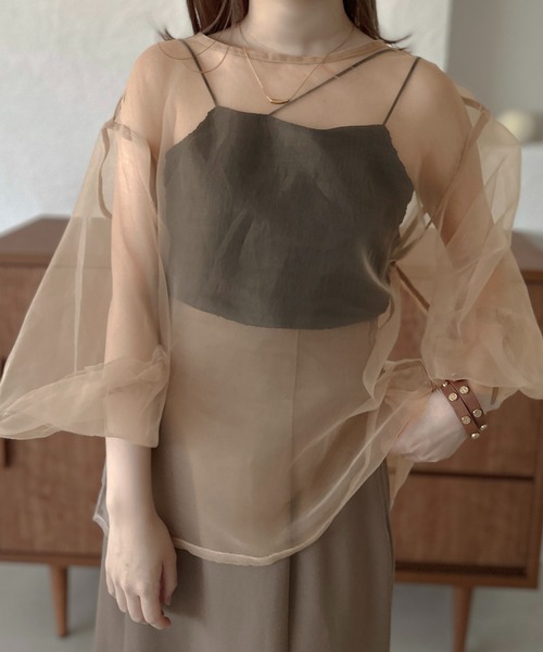 apres jour clair(アプレジュールクレア)の「【apres jour clair】オーガンジーブラウス【ZOZOTOWN限定アイテム】(シャツ/ブラウス・レディース・オレンジ/ライトベージュ/ブラック・X-LARGE/フリー)」の12枚目の写真