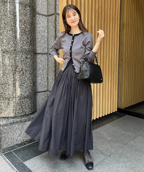 Cherie chuu(シェリーチュウ)の「【Cherie chuu】配色ニットカーディガン(カーディガン/ボレロ・レディース・杢グレー/ブルー/ホワイト×ブラック/ネイビー・FREE)」の13枚目の写真