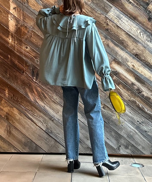 セール】ビッグカラーフリルブラウス（シャツ/ブラウス）｜mi via loca