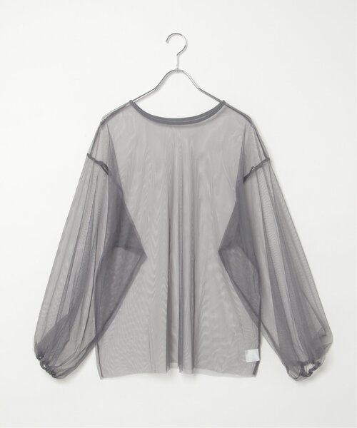 notch.（ノッチ）の「チュールブラウス（シャツ/ブラウス・レディース・ブラック/グレー・M）」の3枚目の写真