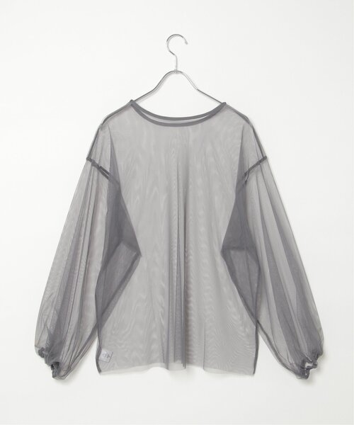 notch.（ノッチ）の「チュールブラウス（シャツ/ブラウス・レディース・ブラック/グレー・M）」の4枚目の写真