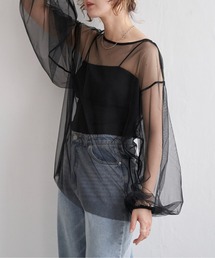 チュールブラウス