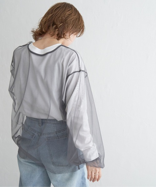 notch.（ノッチ）の「チュールブラウス（シャツ/ブラウス・レディース・ブラック/グレー・M）」の16枚目の写真