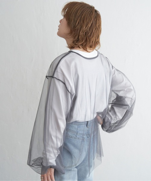 notch.（ノッチ）の「チュールブラウス（シャツ/ブラウス・レディース・ブラック/グレー・M）」の17枚目の写真