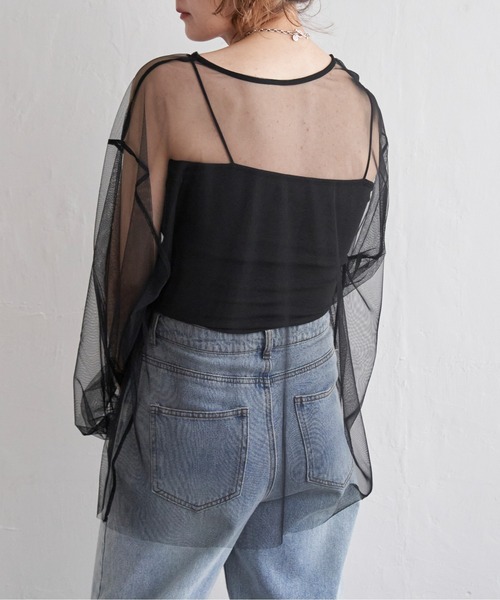 notch.（ノッチ）の「チュールブラウス（シャツ/ブラウス・レディース・ブラック/グレー・M）」の22枚目の写真