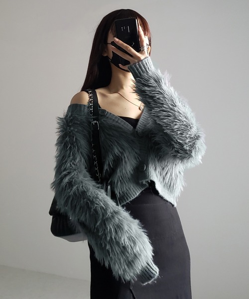 6color 】ファームードシャギーニットカーディガン（カーディガン