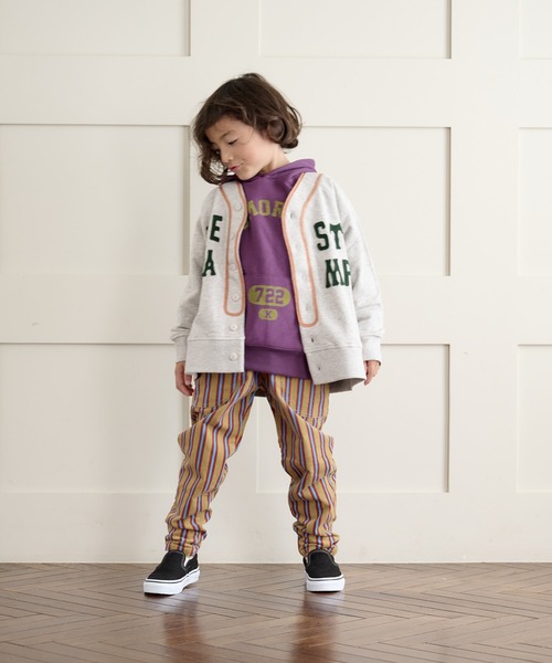 BIG FIELD（ビッグフィールド）の「フロッキープリントスウェットパーカー（90～150cm）（パーカー・キッズ・パープル/グリーン/オフホワイト・140/150/90/100/110/120/130）」の14枚目の写真