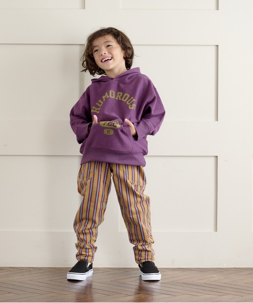 BIG FIELD（ビッグフィールド）の「フロッキープリントスウェットパーカー（90～150cm）（パーカー・キッズ・パープル/グリーン/オフホワイト・140/150/90/100/110/120/130）」の8枚目の写真