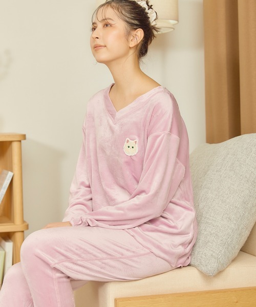 MUSEE/ミュゼ】ストレッチなめらかベロアルームウェアセットアップ