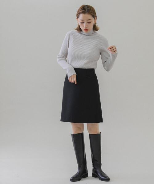 URBAN RESEARCH Sonny Label（アーバンリサーチサニーレーベル）の「メルトン風台形ミニスカート（スカート・レディース・ブラック/ベージュ・36/38）」の18枚目の写真