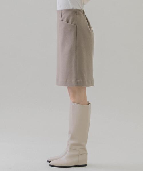 URBAN RESEARCH Sonny Label（アーバンリサーチサニーレーベル）の「メルトン風台形ミニスカート（スカート・レディース・ブラック/ベージュ・36/38）」の3枚目の写真