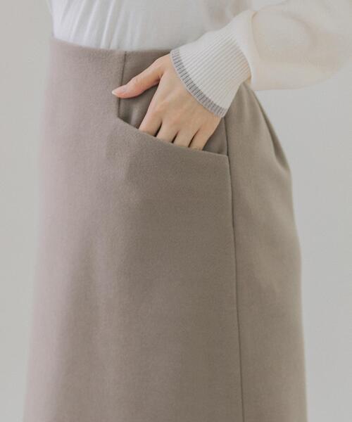 URBAN RESEARCH Sonny Label（アーバンリサーチサニーレーベル）の「メルトン風台形ミニスカート（スカート・レディース・ブラック/ベージュ・36/38）」の6枚目の写真