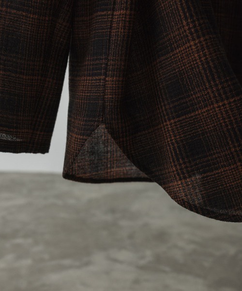 LIDNM（リドム）の「WOOL CHECK NAVAL SHIRT（シャツ/ブラウス・メンズ・オレンジ・MEDIUM）」の16枚目の写真