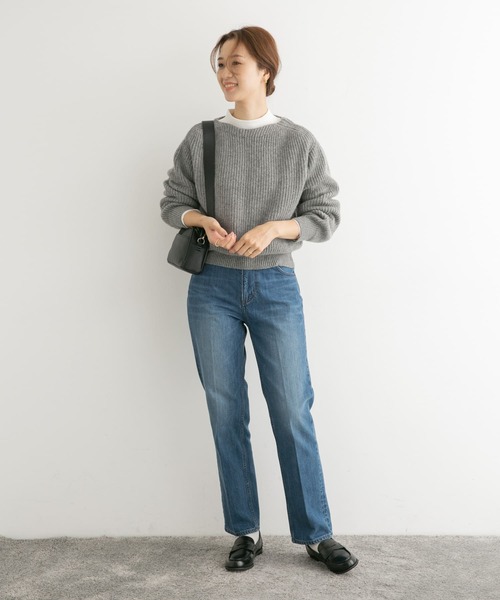 URBAN RESEARCH DOORS（アーバンリサーチドアーズ）の「『UR TECH』テレコハイネックTシャツ（Tシャツ/カットソー・レディース・オフホワイト/ブラック・MEDIUM）」の9枚目の写真