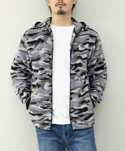 STYLEBLOCK（スタイルブロック）の「HIGHQUALITYフリースパーカー（ブルゾン・メンズ・ブルー系その他/カモフラージュ/ブラック/ネイビー/ベージュ/ヘザーチャコール・LL/M/L）」の6枚目の写真