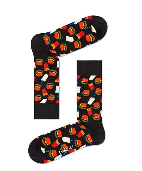 Happy Socks（ハッピーソックス）の「Happy Socks Hamburger クルーソックス 10201108（ソックス/靴下・レディース・ブラック・M/XL/L）」の6枚目の写真