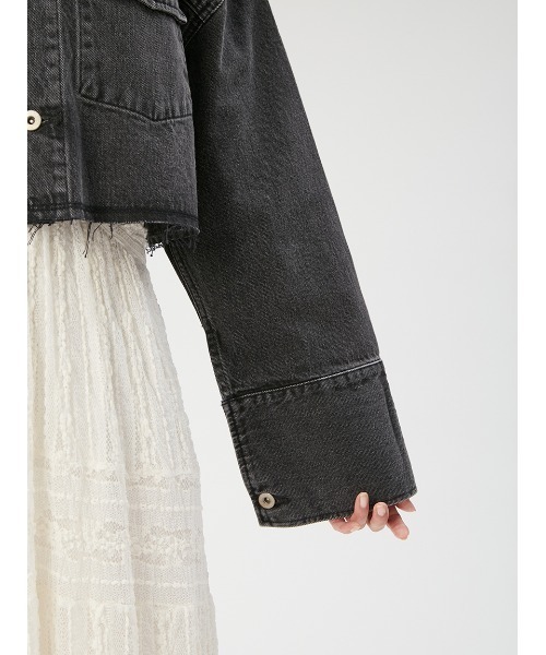 FRAY I.D（フレイアイディー）の「ショートデニムジャケット（デニムジャケット・レディース・ブラック/ブルー/ホワイト・0/1）」の14枚目の写真