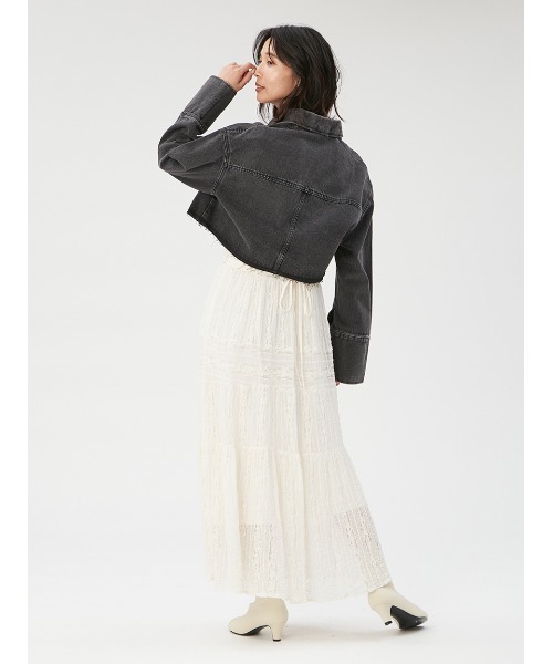 FRAY I.D（フレイアイディー）の「ショートデニムジャケット（デニムジャケット・レディース・ブラック/ブルー/ホワイト・0/1）」の21枚目の写真