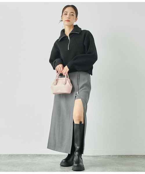 ANAP（アナップ）の「フロントスリット　ロングスカート　インパンツ付（スカート・レディース・ブラック/ダークグレー/アイボリー・FREE）」の17枚目の写真