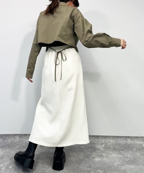 ANAP（アナップ）の「フロントスリット　ロングスカート　インパンツ付（スカート・レディース・ブラック/ダークグレー/アイボリー・FREE）」の8枚目の写真