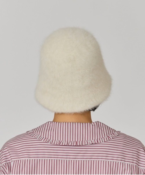 OVERRIDE（オーバーライド）の「OVERRIDE  ANG SHAGGY CLOCHE HAT / オーバーライド（ハット・レディース・ブラック/ライトブルー/ホワイト・M/57.5cm）」の8枚目の写真