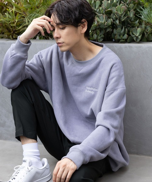 LAKOLE（ラコレ）の「スエードボア刺繍プルオーバー / 973700（スウェット・メンズ・グリーン/チャコール/パープル/アイボリー・MEDIUM/X-LARGE/SMALL/LARGE）」の9枚目の写真