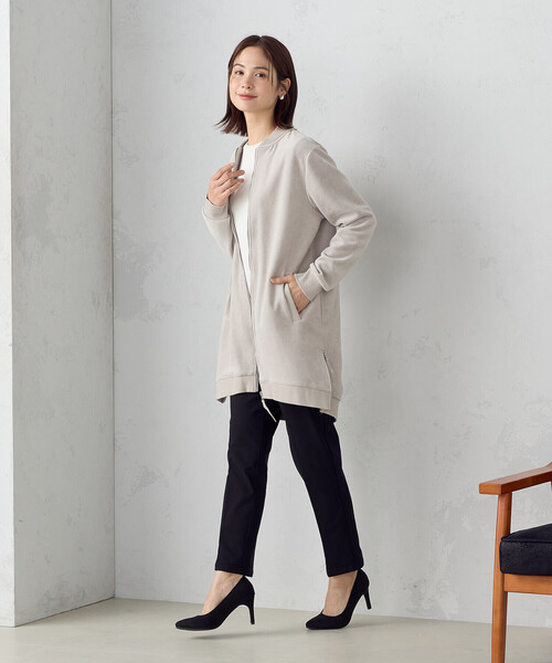COMME CA MODELS（コムサモデルズ）の「【美しい ベーシックパンツ】裏起毛カルゼ　テーパードパンツ（その他パンツ・レディース・ブラック/ネイビー/グリーン/グレイッシュベージュ・MEDIUM/LARGE/X-SMALL/X-LARGE/SMALL）」の13枚目の写真