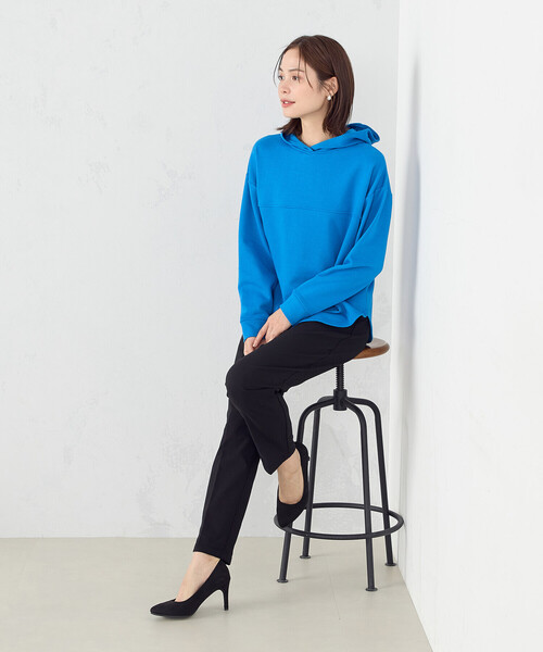 COMME CA MODELS（コムサモデルズ）の「【美しい ベーシックパンツ】裏起毛カルゼ　テーパードパンツ（その他パンツ・レディース・ブラック/ネイビー/グリーン/グレイッシュベージュ・MEDIUM/LARGE/X-SMALL/X-LARGE/SMALL）」の16枚目の写真
