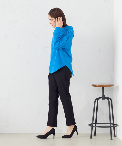 COMME CA MODELS（コムサモデルズ）の「【美しい ベーシックパンツ】裏起毛カルゼ　テーパードパンツ（その他パンツ・レディース・ブラック/ネイビー/グリーン/グレイッシュベージュ・MEDIUM/LARGE/X-SMALL/X-LARGE/SMALL）」の17枚目の写真