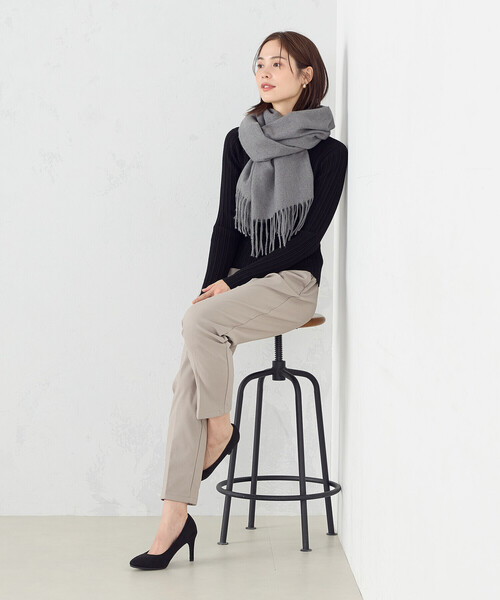 COMME CA MODELS（コムサモデルズ）の「【美しい ベーシックパンツ】裏起毛カルゼ　テーパードパンツ（その他パンツ・レディース・ブラック/ネイビー/グリーン/グレイッシュベージュ・MEDIUM/LARGE/X-SMALL/X-LARGE/SMALL）」の19枚目の写真