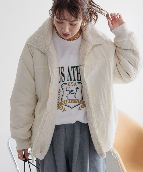 LEPSIM（レプシィム）の「リバーシブルボアナイロンBIGジャケット　989940（その他アウター・レディース・チャコールグレー/アイボリー/ブラック・FREE）」の7枚目の写真