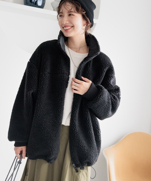 LEPSIM（レプシィム）の「リバーシブルボアナイロンBIGジャケット　989940（その他アウター・レディース・チャコールグレー/アイボリー/ブラック・FREE）」の16枚目の写真