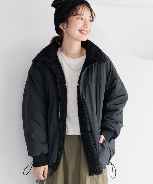 LEPSIM（レプシィム）の「リバーシブルボアナイロンBIGジャケット　989940（その他アウター・レディース・チャコールグレー/アイボリー/ブラック・FREE）」の17枚目の写真