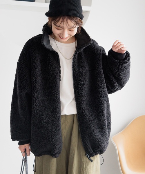 LEPSIM（レプシィム）の「リバーシブルボアナイロンBIGジャケット　989940（その他アウター・レディース・チャコールグレー/アイボリー/ブラック・FREE）」の19枚目の写真