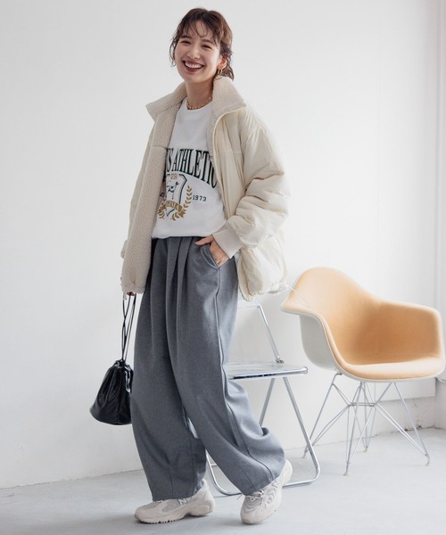 LEPSIM（レプシィム）の「リバーシブルボアナイロンBIGジャケット　989940（その他アウター・レディース・チャコールグレー/アイボリー/ブラック・FREE）」の11枚目の写真