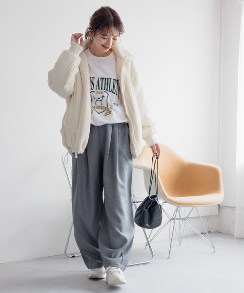 LEPSIM（レプシィム）の「リバーシブルボアナイロンBIGジャケット　989940（その他アウター・レディース・チャコールグレー/アイボリー/ブラック・FREE）」の12枚目の写真