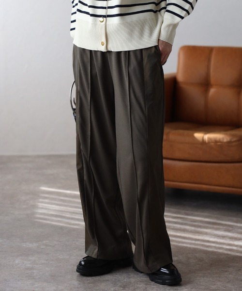 ap retro(アプレトロ)の「異素材切替イージーパンツ/トラックパンツ(その他パンツ・レディース・ダークブラウン/グレイッシュベージュ/カーキ/チャコールグレー・FREE)」の4枚目の写真