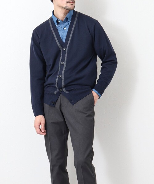 NOLLEY'S goodman（ノーリーズグッドマン）の「《ビジカジ対応》アンチピリング Vネックニットカーディガン（カーディガン/ボレロ・メンズ・ダークネイビー/グレー/ダークグリーン・L/S/M）」の5枚目の写真