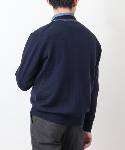 NOLLEY'S goodman（ノーリーズグッドマン）の「《ビジカジ対応》アンチピリング Vネックニットカーディガン（カーディガン/ボレロ・メンズ・ダークネイビー/グレー/ダークグリーン・L/S/M）」の7枚目の写真