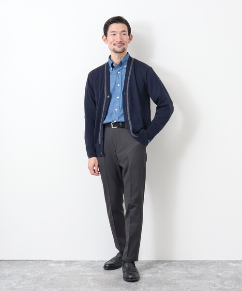 NOLLEY'S goodman（ノーリーズグッドマン）の「《ビジカジ対応》アンチピリング Vネックニットカーディガン（カーディガン/ボレロ・メンズ・ダークネイビー/グレー/ダークグリーン・L/S/M）」の9枚目の写真