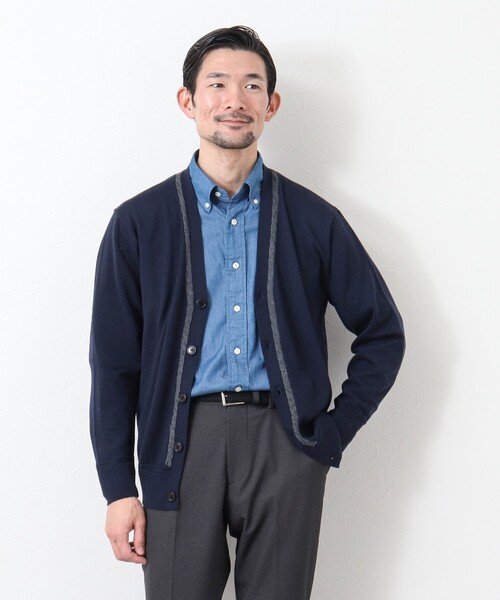 NOLLEY'S goodman（ノーリーズグッドマン）の「《ビジカジ対応》アンチピリング Vネックニットカーディガン（カーディガン/ボレロ・メンズ・ダークネイビー/グレー/ダークグリーン・L/S/M）」の10枚目の写真