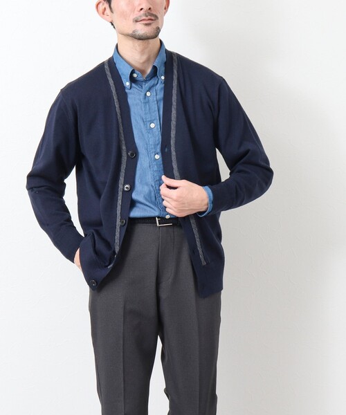 NOLLEY'S goodman（ノーリーズグッドマン）の「《ビジカジ対応》アンチピリング Vネックニットカーディガン（カーディガン/ボレロ・メンズ・ダークネイビー/グレー/ダークグリーン・L/S/M）」の11枚目の写真